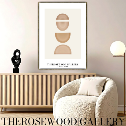 Minimalistische Wandkunstdrucke | Sofort-Download | Warme, neutrale Töne | Dezente kreisförmige Designs | Sanfte Erdfarben | Beige- und Taupe-Palette