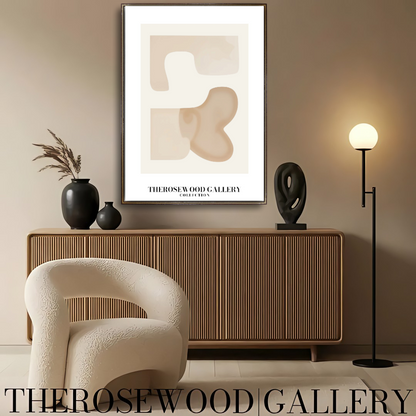 Minimalist Digital Artwork | Fast Instant Download | Warm Neutral Shades | Circular Elements | Soft Muted Earth Tones | Beige Taupe Clear Colors