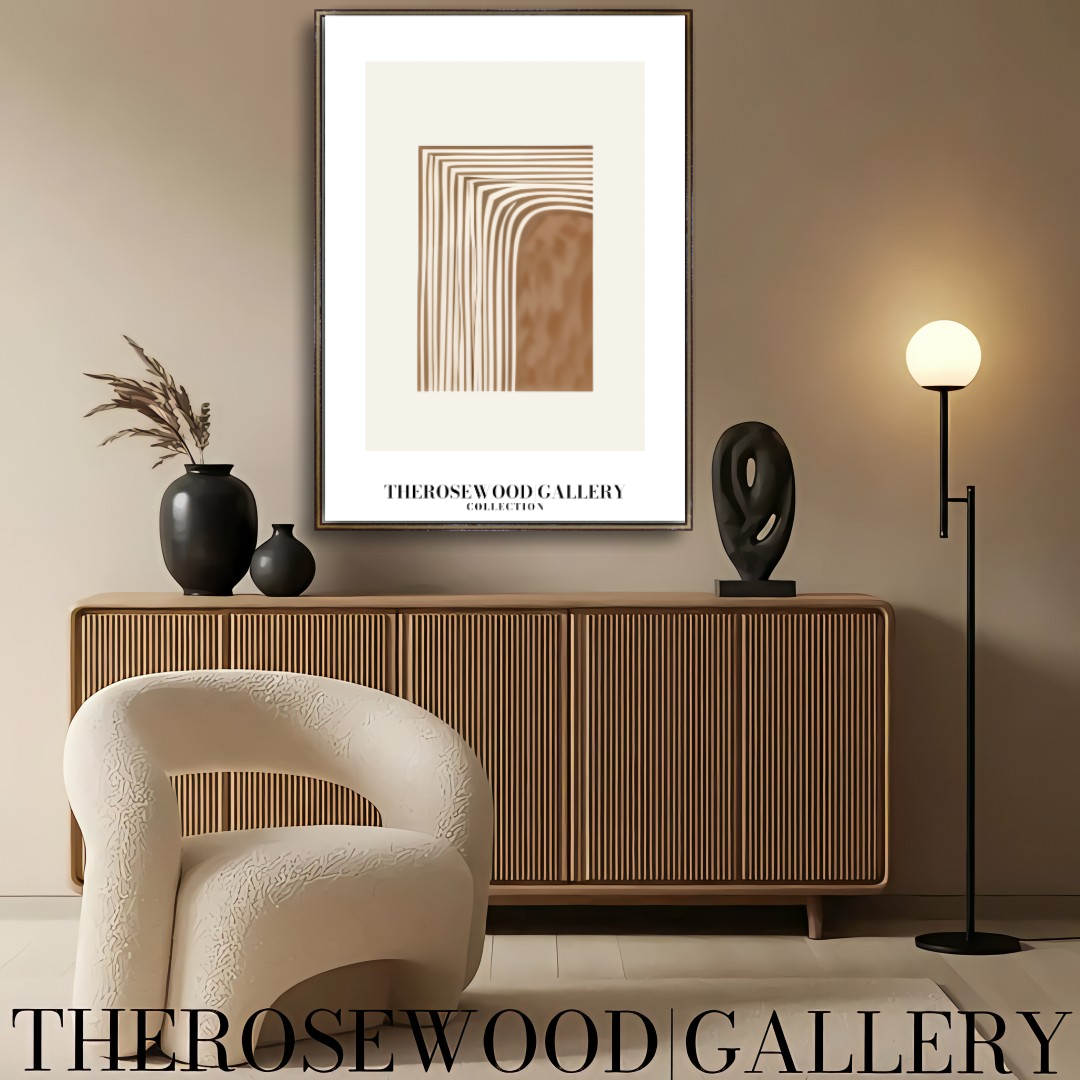 Moderne minimalistische druckbare Kunst | Sofortige digitale Lieferung | Gemütliche neutrale Farben | Zarte Linienmuster | Warme, gedämpfte Palette | Erdiges Beige-Taupe