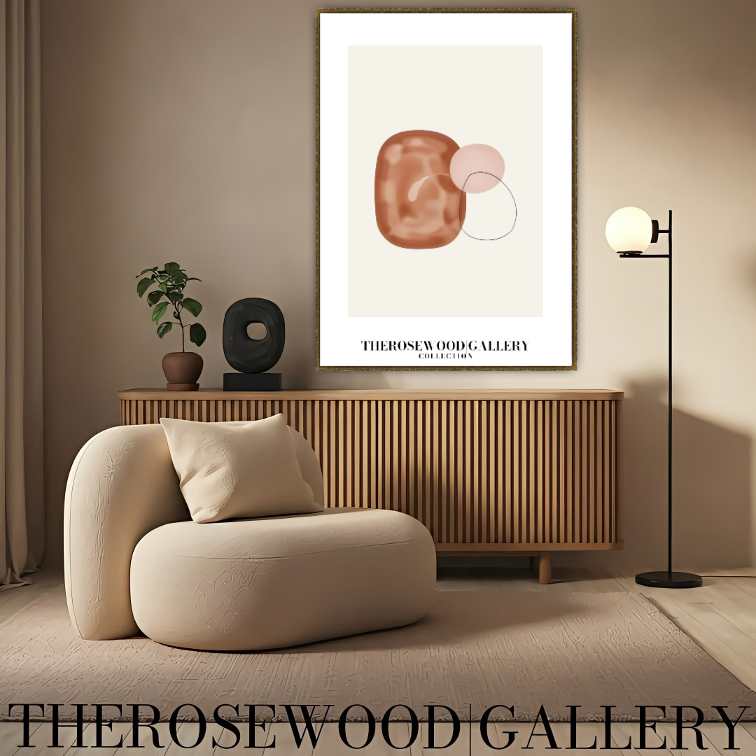 Minimalist Printable Artwork | Instant Access Available | Warm Neutral Color Scheme | Stylish Circle Motifs | Soft Muted Earthy Colors | Taupe and Beige Shades