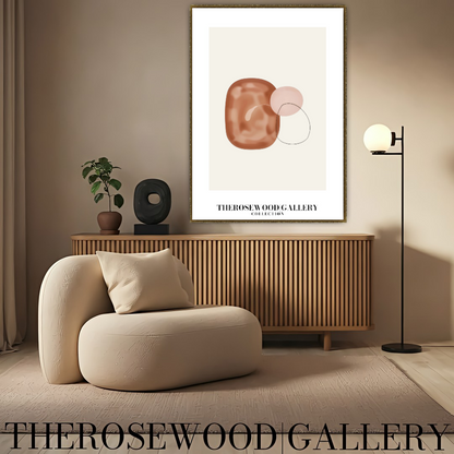 Minimalist Printable Artwork | Instant Access Available | Warm Neutral Color Scheme | Stylish Circle Motifs | Soft Muted Earthy Colors | Taupe and Beige Shades