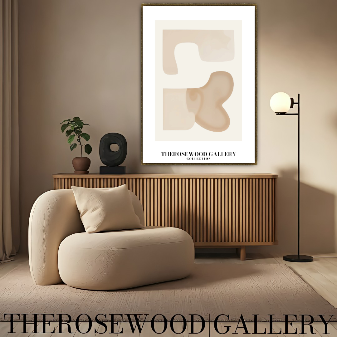 Minimalist Digital Artwork | Fast Instant Download | Warm Neutral Shades | Circular Elements | Soft Muted Earth Tones | Beige Taupe Clear Colors
