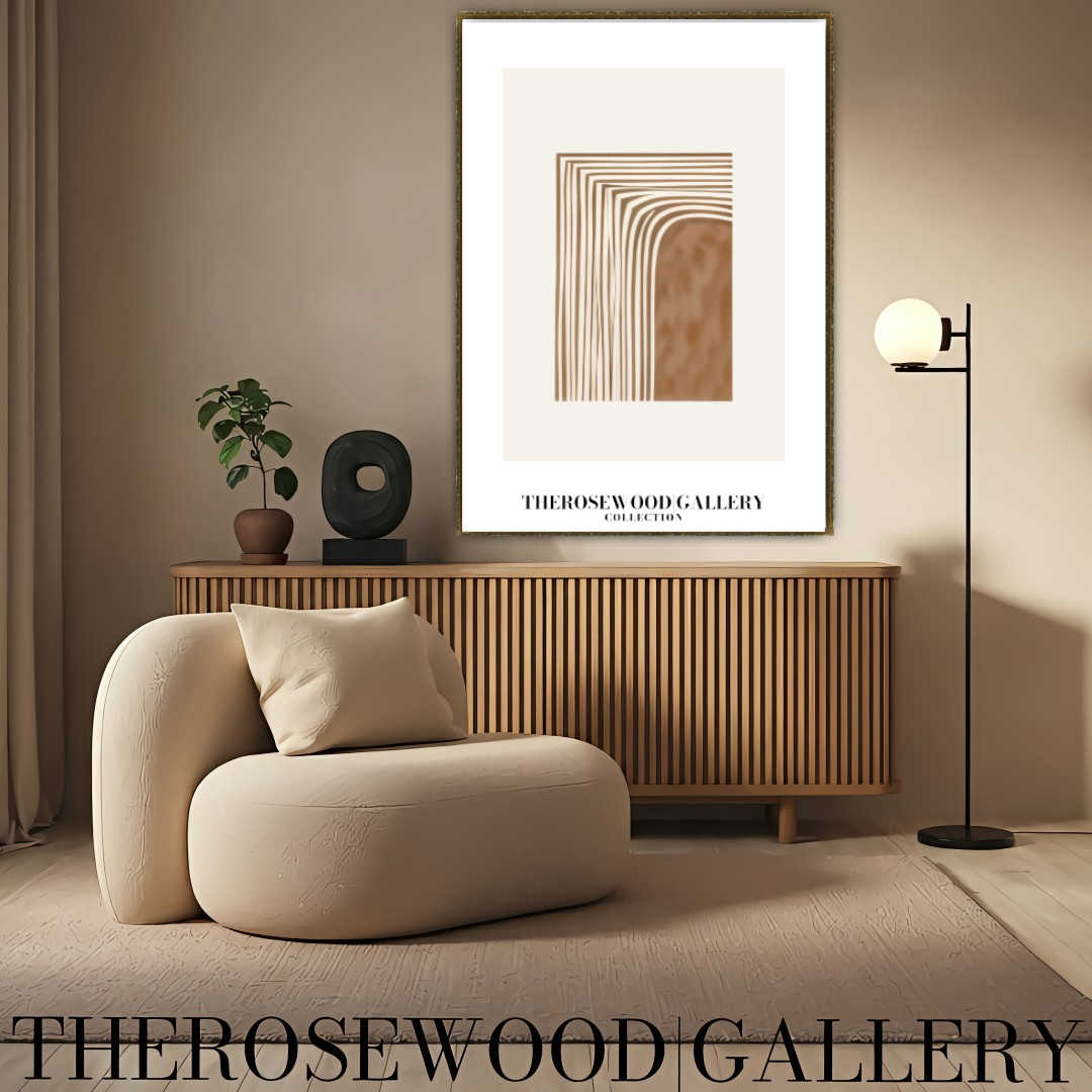Moderne minimalistische druckbare Kunst | Sofortige digitale Lieferung | Gemütliche neutrale Farben | Zarte Linienmuster | Warme, gedämpfte Palette | Erdiges Beige-Taupe