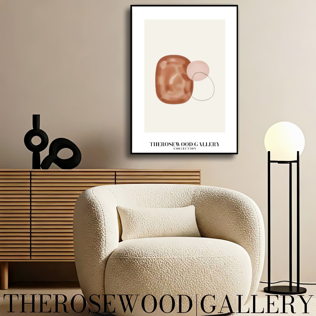 Minimalist Printable Artwork | Instant Access Available | Warm Neutral Color Scheme | Stylish Circle Motifs | Soft Muted Earthy Colors | Taupe and Beige Shades