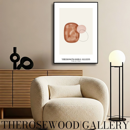 Minimalist Printable Artwork | Instant Access Available | Warm Neutral Color Scheme | Stylish Circle Motifs | Soft Muted Earthy Colors | Taupe and Beige Shades