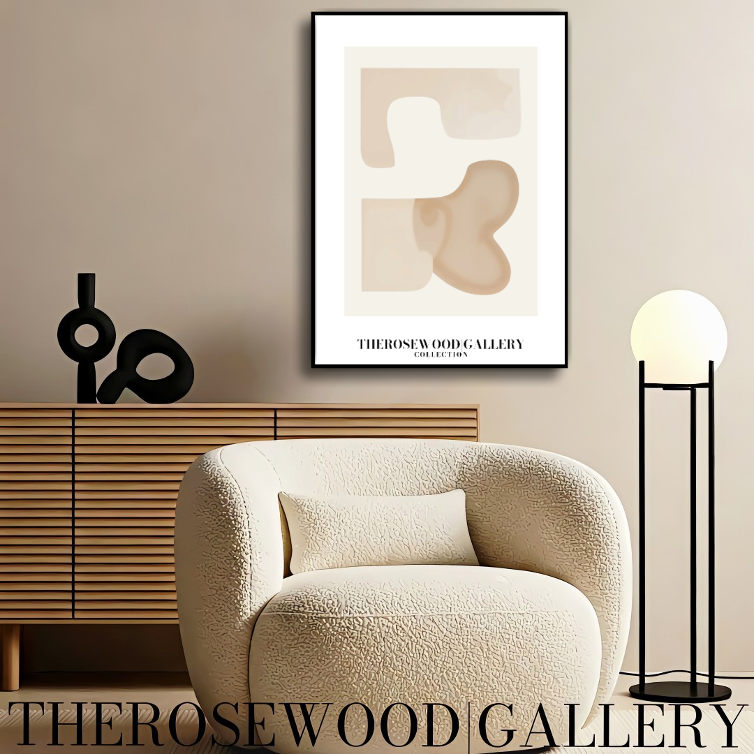 Minimalist Digital Artwork | Fast Instant Download | Warm Neutral Shades | Circular Elements | Soft Muted Earth Tones | Beige Taupe Clear Colors