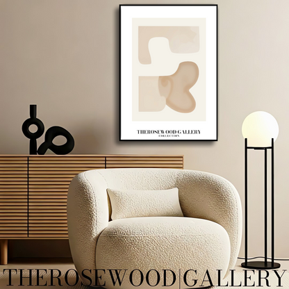 Minimalist Digital Artwork | Fast Instant Download | Warm Neutral Shades | Circular Elements | Soft Muted Earth Tones | Beige Taupe Clear Colors