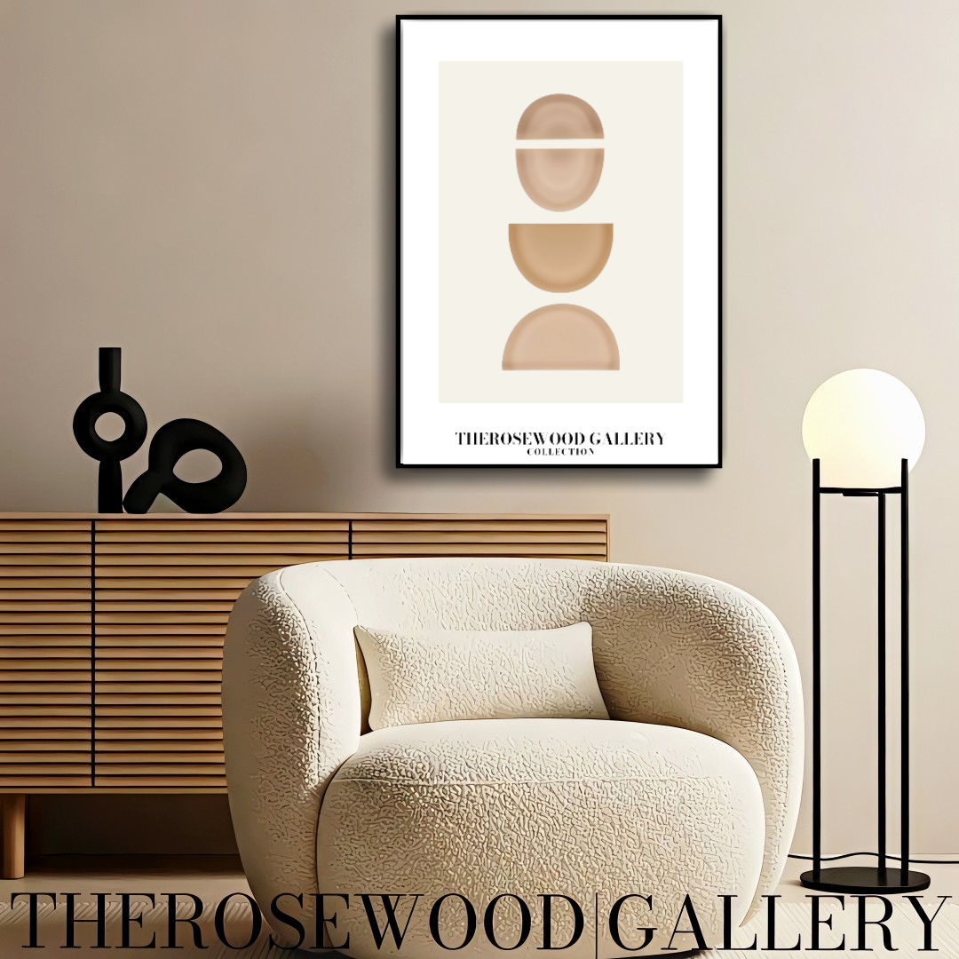 Minimalistische Wandkunstdrucke | Sofort-Download | Warme, neutrale Töne | Dezente kreisförmige Designs | Sanfte Erdfarben | Beige- und Taupe-Palette