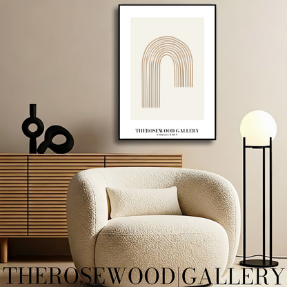 Simple Printable Wall Decor | Instant Access | Warm Neutral Color Palette | Graceful Arc Lines Designs | Subtle Muted Hues | Taupe Beige Tones