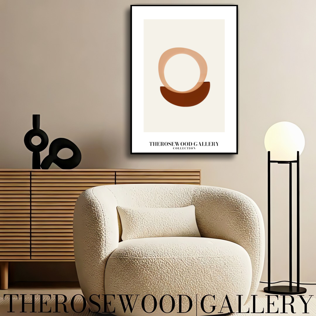 Modern Printable Wall Art | Quick Access | Neutral Warm Palette | Artistic Round Shapes | Muted Earth Colors | Subtle Pink Brown