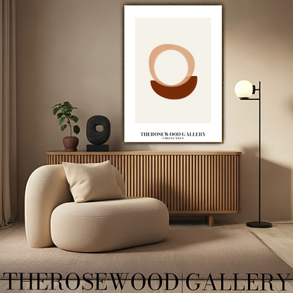 Modern Printable Wall Art | Quick Access | Neutral Warm Palette | Artistic Round Shapes | Muted Earth Colors | Subtle Pink Brown