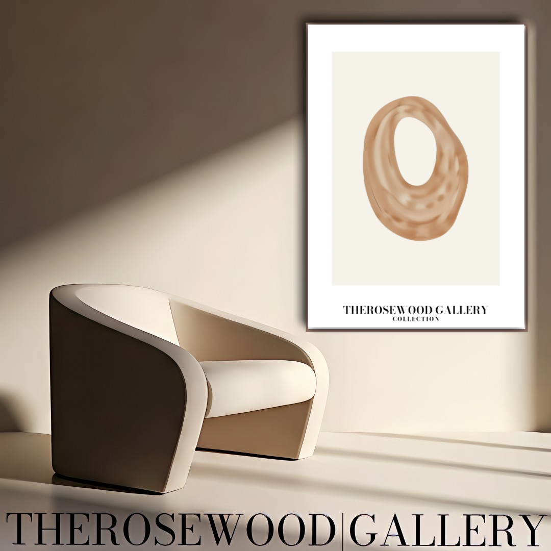Modern Minimalist Poster | Quick Digital Access | Cozy Neutral Colors | Elegant Round Shapes | Subtle Earthy Hues | Brown-Taupe Details