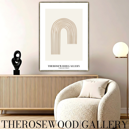 Simple Printable Wall Decor | Instant Access | Warm Neutral Color Palette | Graceful Arc Lines Designs | Subtle Muted Hues | Taupe Beige Tones