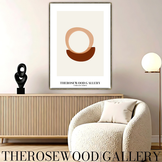 Modern Printable Wall Art | Quick Access | Neutral Warm Palette | Artistic Round Shapes | Muted Earth Colors | Subtle Pink Brown