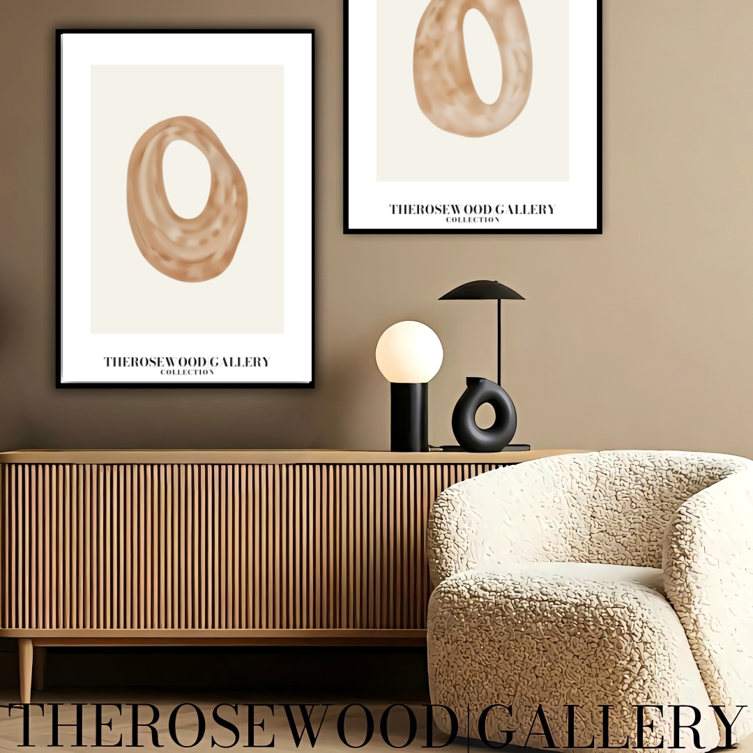 Modern Minimalist Poster | Quick Digital Access | Cozy Neutral Colors | Elegant Round Shapes | Subtle Earthy Hues | Brown-Taupe Details