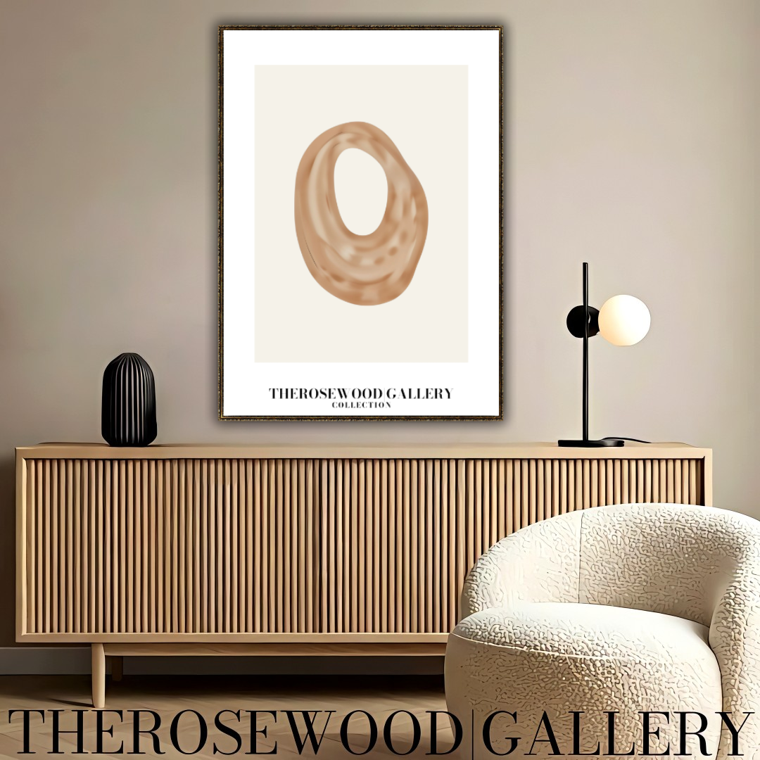 Modern Minimalist Poster | Quick Digital Access | Cozy Neutral Colors | Elegant Round Shapes | Subtle Earthy Hues | Brown-Taupe Details