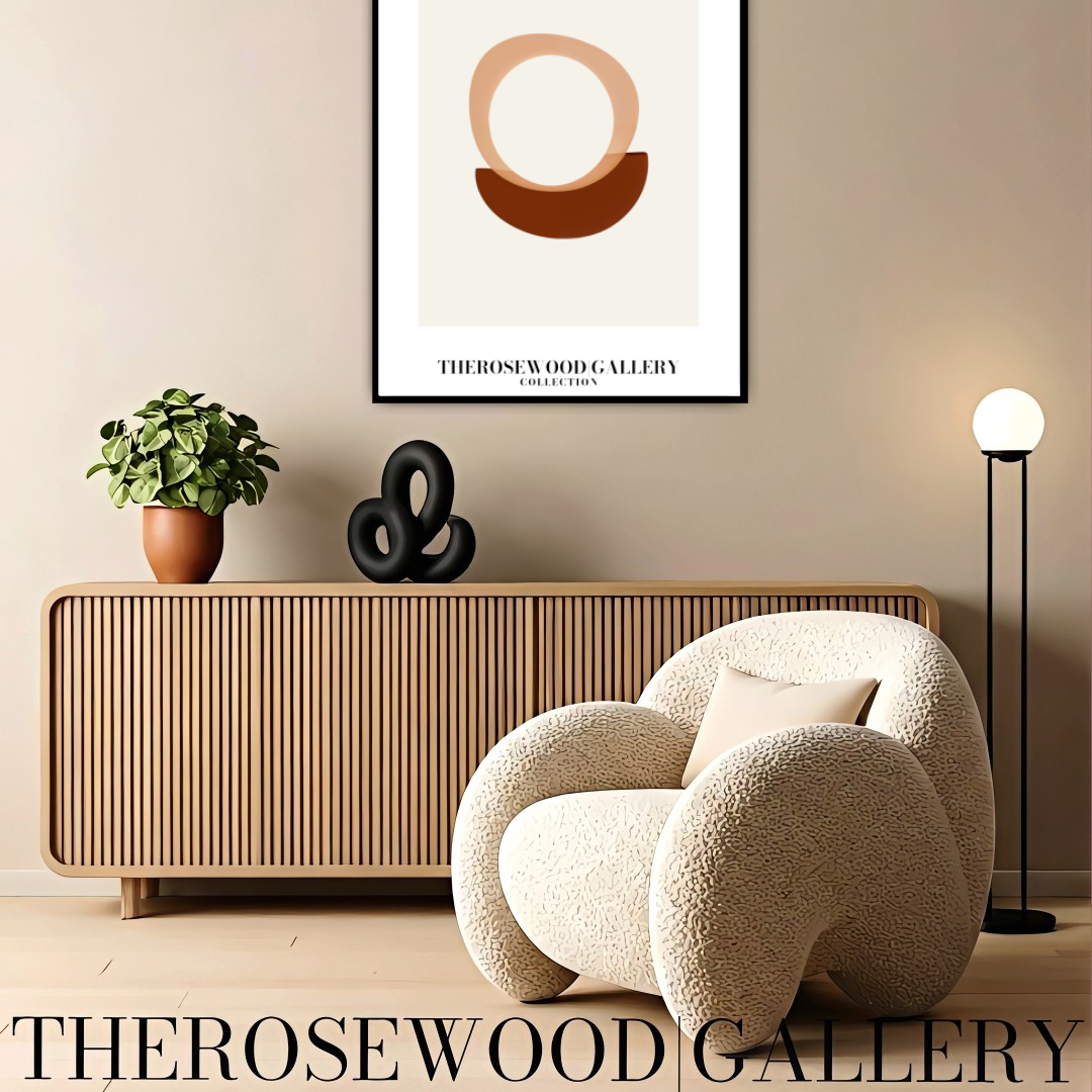 Modern Printable Wall Art | Quick Access | Neutral Warm Palette | Artistic Round Shapes | Muted Earth Colors | Subtle Pink Brown