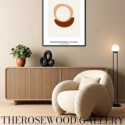Modern Printable Wall Art | Quick Access | Neutral Warm Palette | Artistic Round Shapes | Muted Earth Colors | Subtle Pink Brown