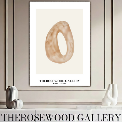 Affiche numérique minimaliste | Téléchargement instantané | Fond neutre et chaleureux | Formes circulaires abstraites | Tons terreux doux | Palette de couleurs beige taupe