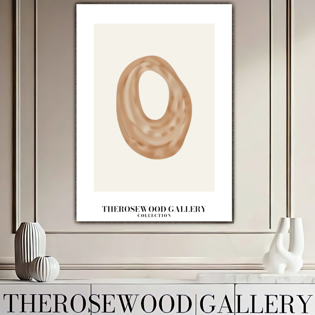 Modern Minimalist Poster | Quick Digital Access | Cozy Neutral Colors | Elegant Round Shapes | Subtle Earthy Hues | Brown-Taupe Details