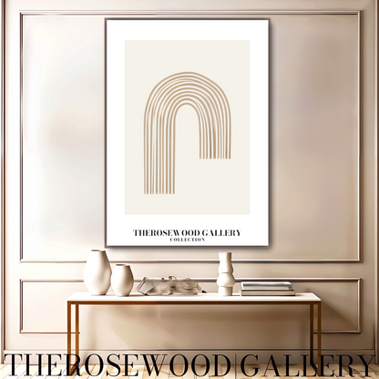 Simple Printable Wall Decor | Instant Access | Warm Neutral Color Palette | Graceful Arc Lines Designs | Subtle Muted Hues | Taupe Beige Tones