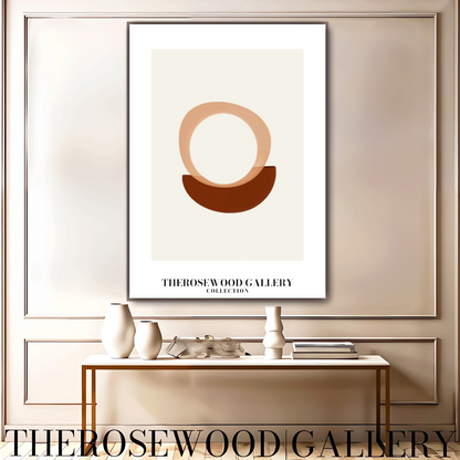 Modern Printable Wall Art | Quick Access | Neutral Warm Palette | Artistic Round Shapes | Muted Earth Colors | Subtle Pink Brown