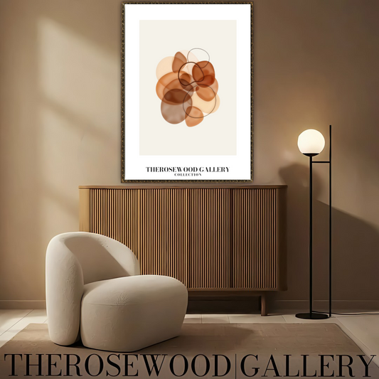 Neutral Minimalist Digital Print | Instant Wall Art Download | Salmon Brown Tones | Abstract Circles | Contemporary Home Decor | Earthy Modern Printable Poster