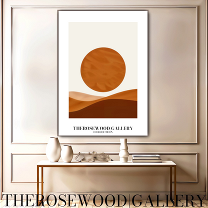 Décoration murale minimaliste moderne | Impression numérique téléchargeable | Palette de couleurs neutres et chaudes | Cercles orange-brun | Décoration d'intérieur minimaliste | Accès instantané