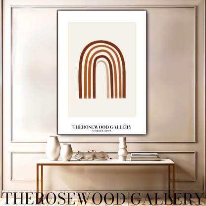 Minimalist Wall Art Printable | Instant Download | Neutral Home Decor | Modern Arc Art | Warm Orange-Brown Tones | Digital Art Living Room