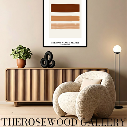 Décoration murale minimaliste | Accès instantané | Neutres naturels et chaleureux | Motif carré abstrait | Palette douce et terreuse | Formes géométriques