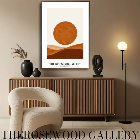 Modern Minimal Wall Art | Downloadable Digital Print | Neutral Warm Color Palette |  Orange Brown Circles | Minimalist Home Decor | Easy Instant Access