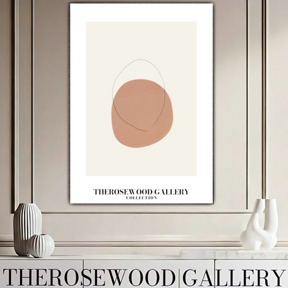 Blassrosa minimalistische Kunst | Sofort-Download | Neutrale Wanddekoration | Moderner abstrakter Kreis | Dezente feine Linie | Poster zum Drucken