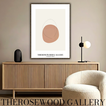 Blassrosa minimalistische Kunst | Sofort-Download | Neutrale Wanddekoration | Moderner abstrakter Kreis | Dezente feine Linie | Poster zum Drucken