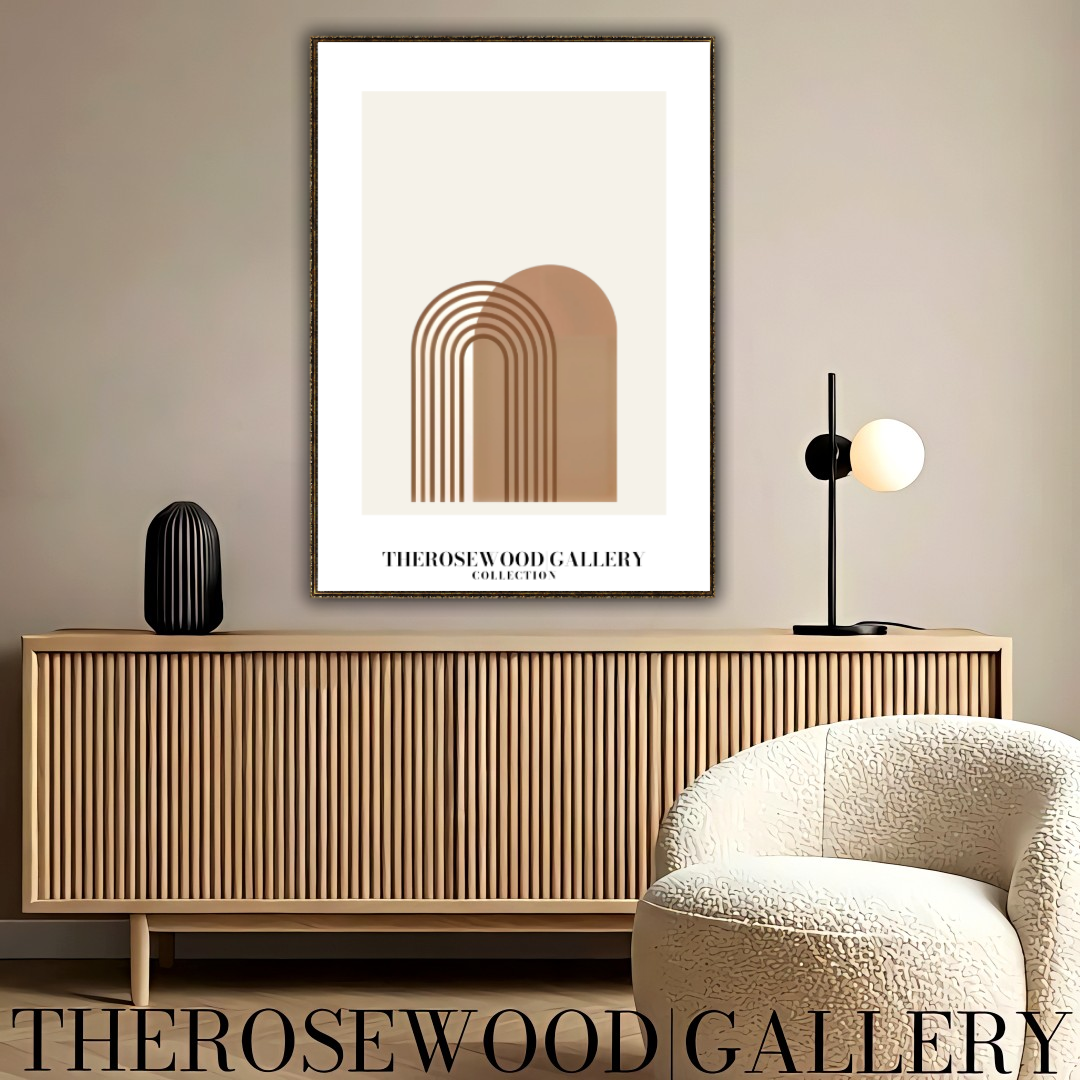 Impression minimaliste | Téléchargement numérique | Décoration neutre | Motif géométrique abstrait en arc | Palette de couleurs organiques | Affiche minimaliste moderne