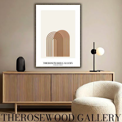 Impression minimaliste | Téléchargement numérique | Décoration neutre | Motif géométrique abstrait en arc | Palette de couleurs organiques | Affiche minimaliste moderne