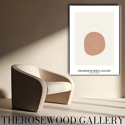 Blassrosa minimalistische Kunst | Sofort-Download | Neutrale Wanddekoration | Moderner abstrakter Kreis | Dezente feine Linie | Poster zum Drucken