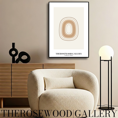 Décoration murale minimaliste moderne | Téléchargement numérique instantané | Décoration d'espace de travail neutre | Coups de pinceau abstraits | Palette de bruns terreux | Affiche artistique épurée