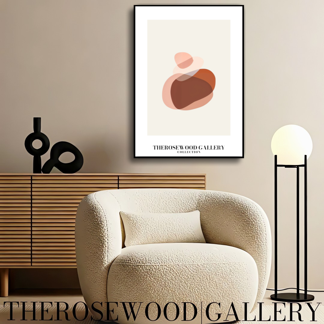 Contemporary Minimalist Line Art Print | Instant Digital Download | Abstract Cercle Illustration | Warm Terracotta Palette | Modern Home Poster