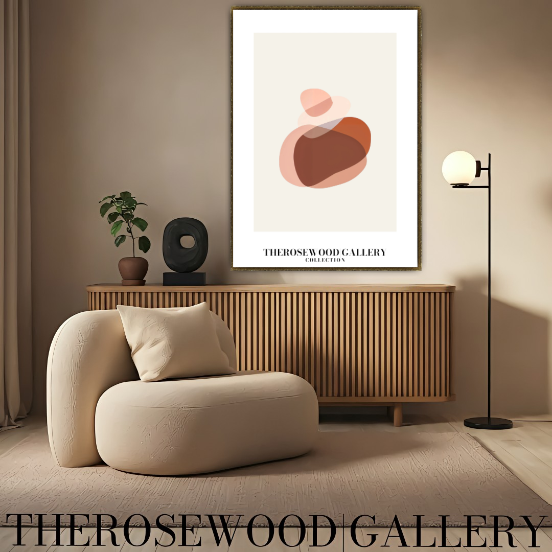 Contemporary Minimalist Line Art Print | Instant Digital Download | Abstract Cercle Illustration | Warm Terracotta Palette | Modern Home Poster