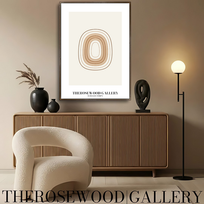 Décoration murale minimaliste moderne | Téléchargement numérique instantané | Décoration d'espace de travail neutre | Coups de pinceau abstraits | Palette de bruns terreux | Affiche artistique épurée