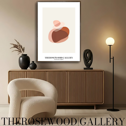 Contemporary Minimalist Line Art Print | Instant Digital Download | Abstract Cercle Illustration | Warm Terracotta Palette | Modern Home Poster