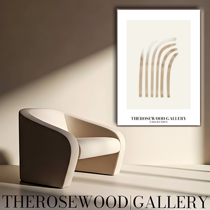 Wandkunst | Digitales Gemälde herunterladen | Neutrales Wohndesign | Moderner abstrakter Bogen | Druckbare gedämpfte Palette | Minimalistisches Poster