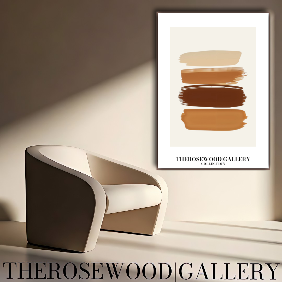 Impression minimaliste contemporaine texturée | Peinture numérique instantanée | Décoration de bureau neutre | Motif abstrait aux coups de pinceau | Teintes brunes naturelles | Affiche artistique moderne