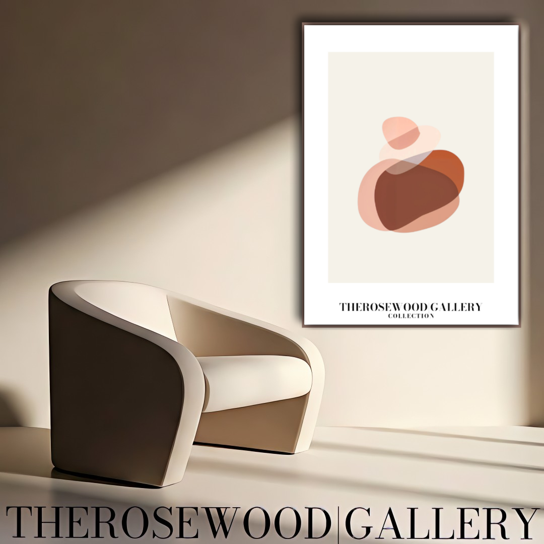 Contemporary Minimalist Line Art Print | Instant Digital Download | Abstract Cercle Illustration | Warm Terracotta Palette | Modern Home Poster