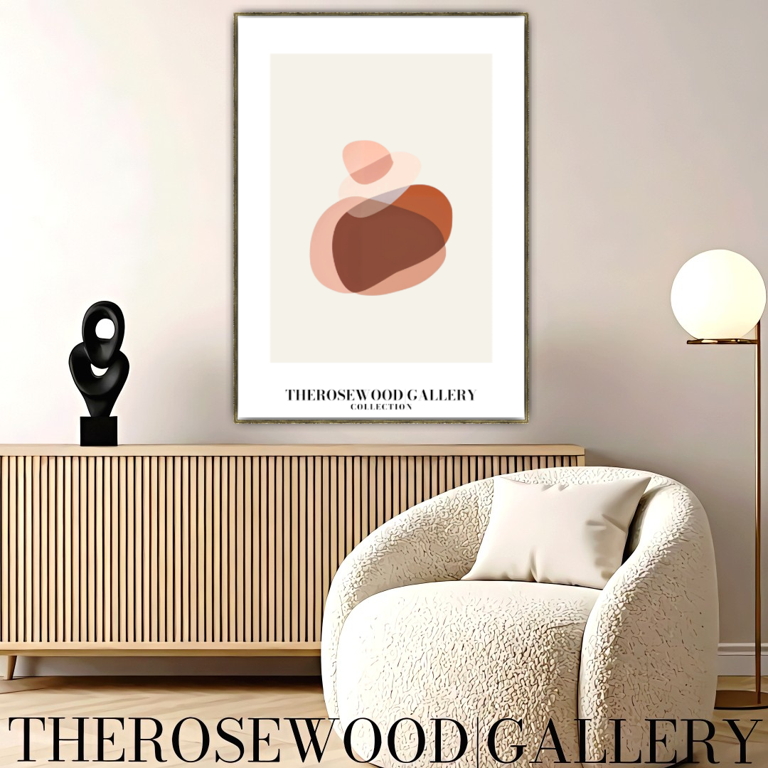 Contemporary Minimalist Line Art Print | Instant Digital Download | Abstract Cercle Illustration | Warm Terracotta Palette | Modern Home Poster