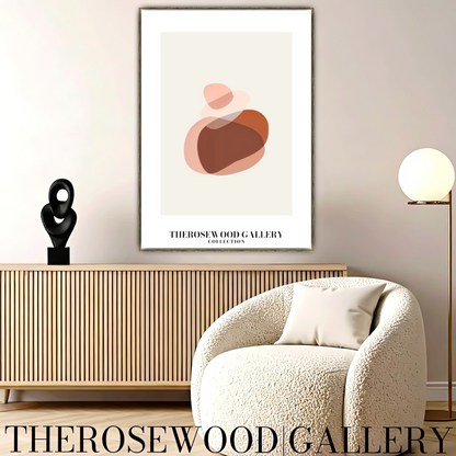 Contemporary Minimalist Line Art Print | Instant Digital Download | Abstract Cercle Illustration | Warm Terracotta Palette | Modern Home Poster