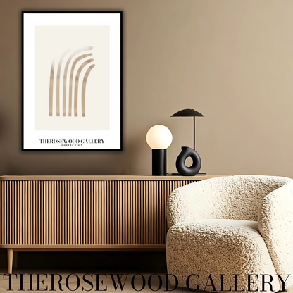 Wandkunst | Digitales Gemälde herunterladen | Neutrales Wohndesign | Moderner abstrakter Bogen | Druckbare gedämpfte Palette | Minimalistisches Poster