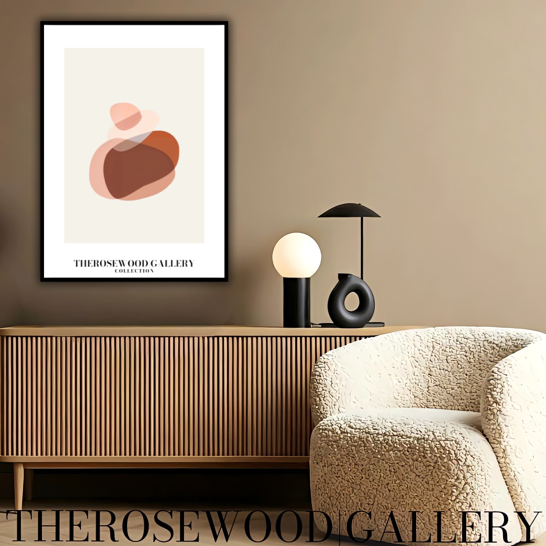 Contemporary Minimalist Line Art Print | Instant Digital Download | Abstract Cercle Illustration | Warm Terracotta Palette | Modern Home Poster
