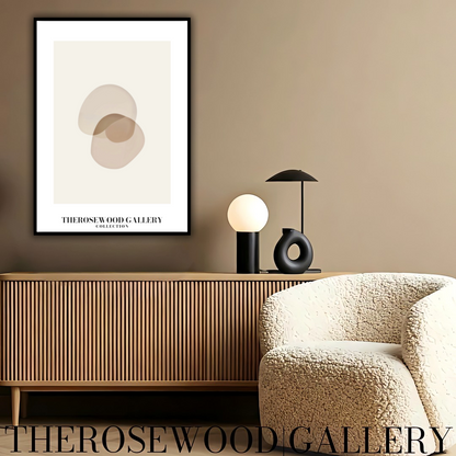 Impression minimaliste aux tons clairs | Décoration murale à télécharger instantanément | Décoration de chambre neutre | Cercles géométriques abstraits | Gris-taupe imprimable