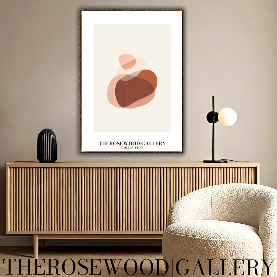 Contemporary Minimalist Line Art Print | Instant Digital Download | Abstract Cercle Illustration | Warm Terracotta Palette | Modern Home Poster